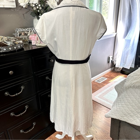 PS…Style Navy Embroidered Retro Wrap Dress – Size 14 - Picture 9 of 16